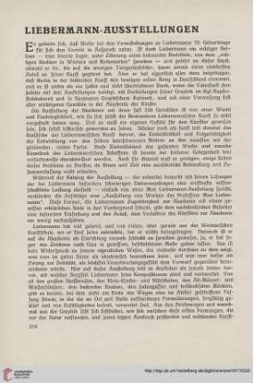 9(1917) S. 316-319: Liebermann-Ausstellungen
