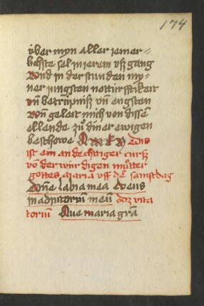 Cursus von Maria auf den Samstag