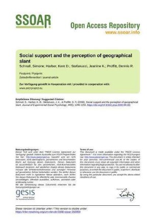 Social support and the perception of geographical slant