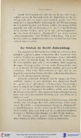 Zur Ontologie des Begriffs Entwicklung