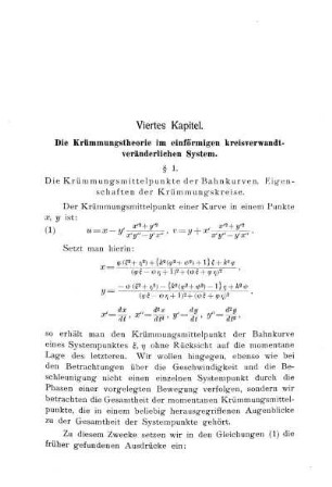 Viertes Kapitel - Die Krümmungstheorie im einförmigen kreisverwandt-veränderlichen System.
