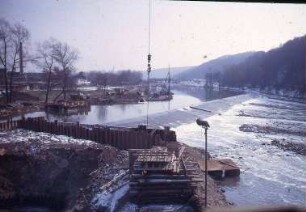 Esslingen, Baustelle Wasserhaus, flussaufwärts