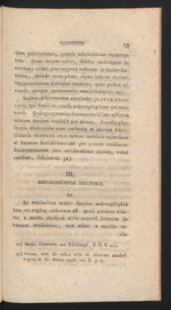 III. Aedoeopsophia Muliebris.