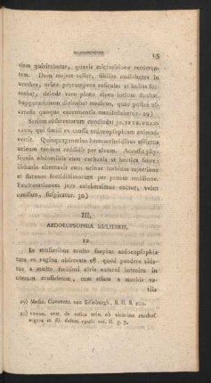 III. Aedoeopsophia Muliebris.