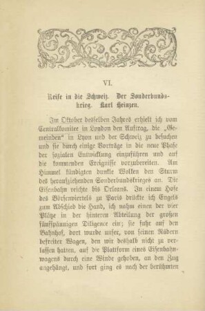VI. Reise in die Schweiz. Der Sonderbundskrieg. Karl Heinzen