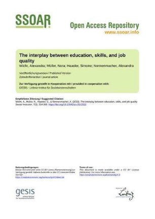 The interplay between education, skills, and job quality