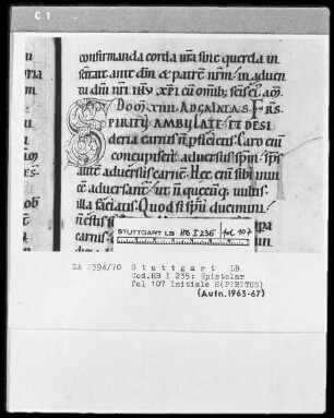 Epistolar — Initiale S (piritus), Folio 107recto