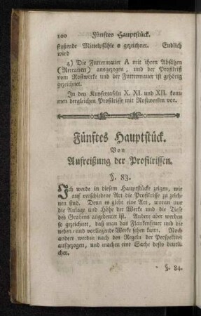 Fünftes Hauptstück. Von Aufreißung der Profilrissen.