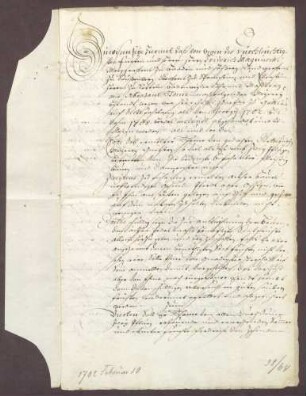 Bestandsbrief über die Gottesauer Meierei zwischen der Landesherrschaft und Abraham Thome.