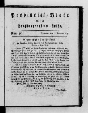 Num. 55, Ausgabe vom 24. Dezember 1817