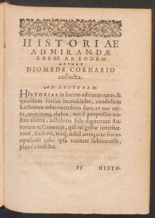 Historiae Admirandae Rarae