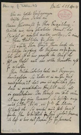 Brief an Aloys Fuchs : 25.04.1835