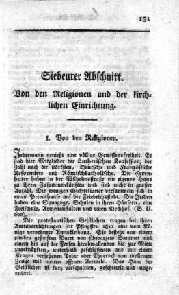 Siebenter Abschnitt. Von den Religionen und der kirchlichen Einrichtung
