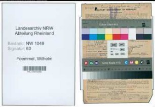 Entnazifizierung Wilhelm Foemmel , geb. 08.08.1909 (Architekt)