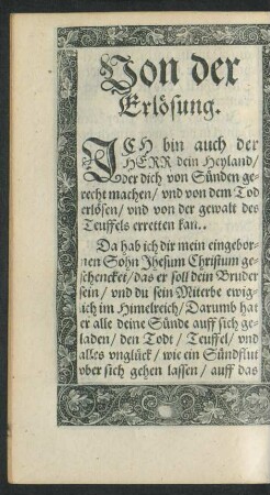 Von der Erlösung.