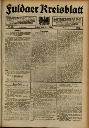 Ausgabe vom Freitag, den 27. März 1914.