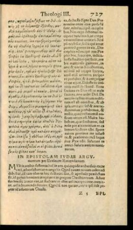 In Epistolam Iudae Argumentum ...