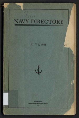 Navy Directory - Officers of the United States Navy and Marine Corps, July 1, 1926.