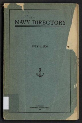 Navy Directory - Officers of the United States Navy and Marine Corps, July 1, 1926.