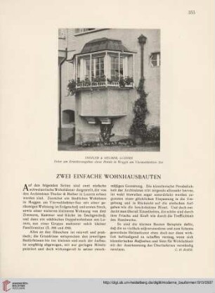 Zwei einfache Wohnhausbauten