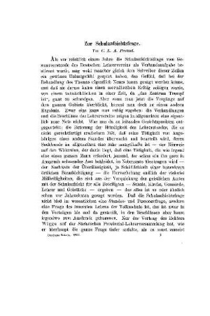 Zur Schulaufsichtsfrage