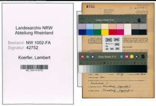 Entnazifizierung Lambert Koerfer, geb. 30.08.1908 (Baecker)