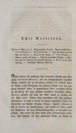 Achte Vorlesung.