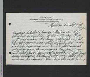 Brief von Pauline Voigtländer an Helene Lange