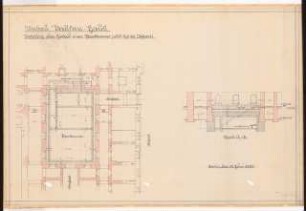 Umbau des Preußischen Herrenhauses zum »Preußenhaus«, Berlin: Plankammer: Grundriss, Schnitt