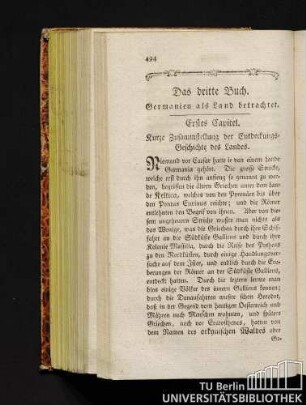 Das dritte Buch. Germanien als Land betrachtet