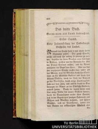 Das dritte Buch. Germanien als Land betrachtet