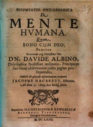 Disp. philos. de mente humana
