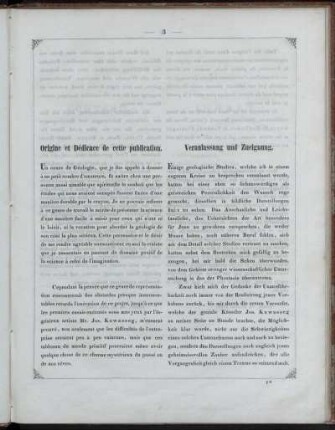 Origine et Dédicace de cette publication = Veranlassung und Zueignung