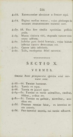 Sectio X. Vermes