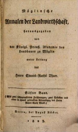 Möglinsche Annalen der Landwirthschaft. 11, 11. 1823