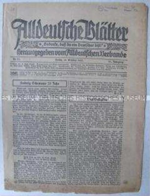 Mitteilungsblatt des Alldeutschen Verbandes