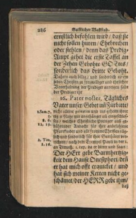 16. Pater noster. Tägliches Vater unser Gebet und Fürbitten