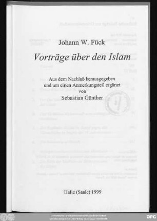 Vorträge über den Islam