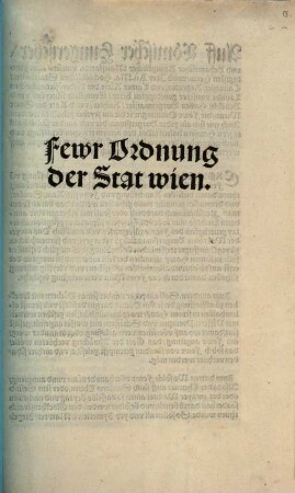 Fewr Ordnung der Stat Wien