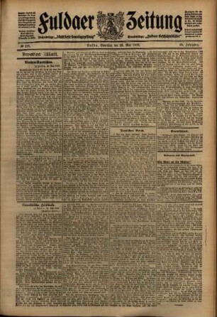 Zweite Ausgabe vom Samstag, den 23. Mai 1908.