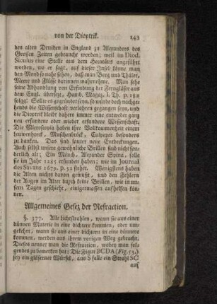 Allgemeines Gesez der Refraction.