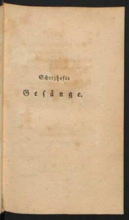 Scherzhafte Gesänge.