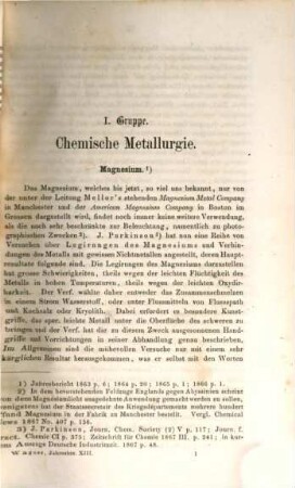 Jahresbericht über die Leistungen der chemischen Technologie. 13. 1867 (1868)