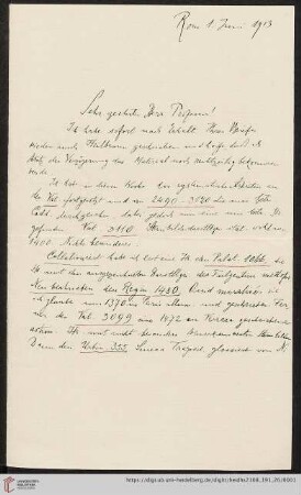 Brief von Fritz Saxl an Franz Boll