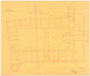 Schloss Graetz bei Troppau Umbau: Grundriss Erdgeschoss, Maßstabsleiste (Fuß)