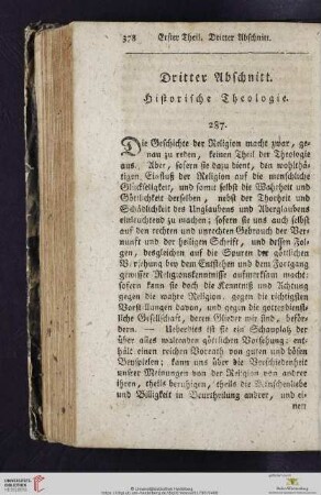 Dritter Abschnitt: Historische Theologie