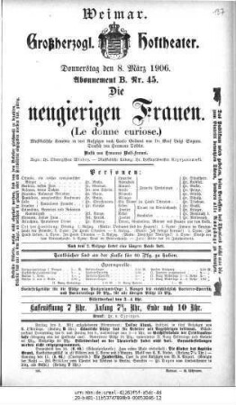 Die neugierigen Frauen (Le donne curiose.)