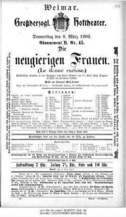 Die neugierigen Frauen (Le donne curiose.)