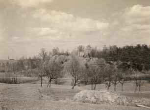 Oberlausitz. Burgwall Kopschien bei Krostwitz (Crostwitz). Westende des Innenringes von Süden