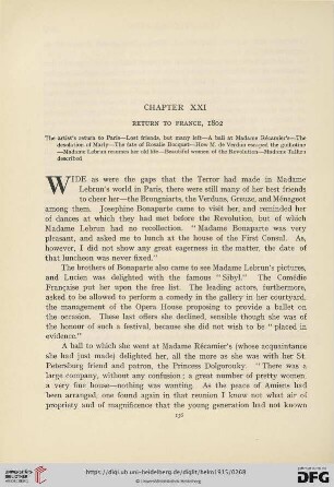 Chapter XXI: Return to France, 1802